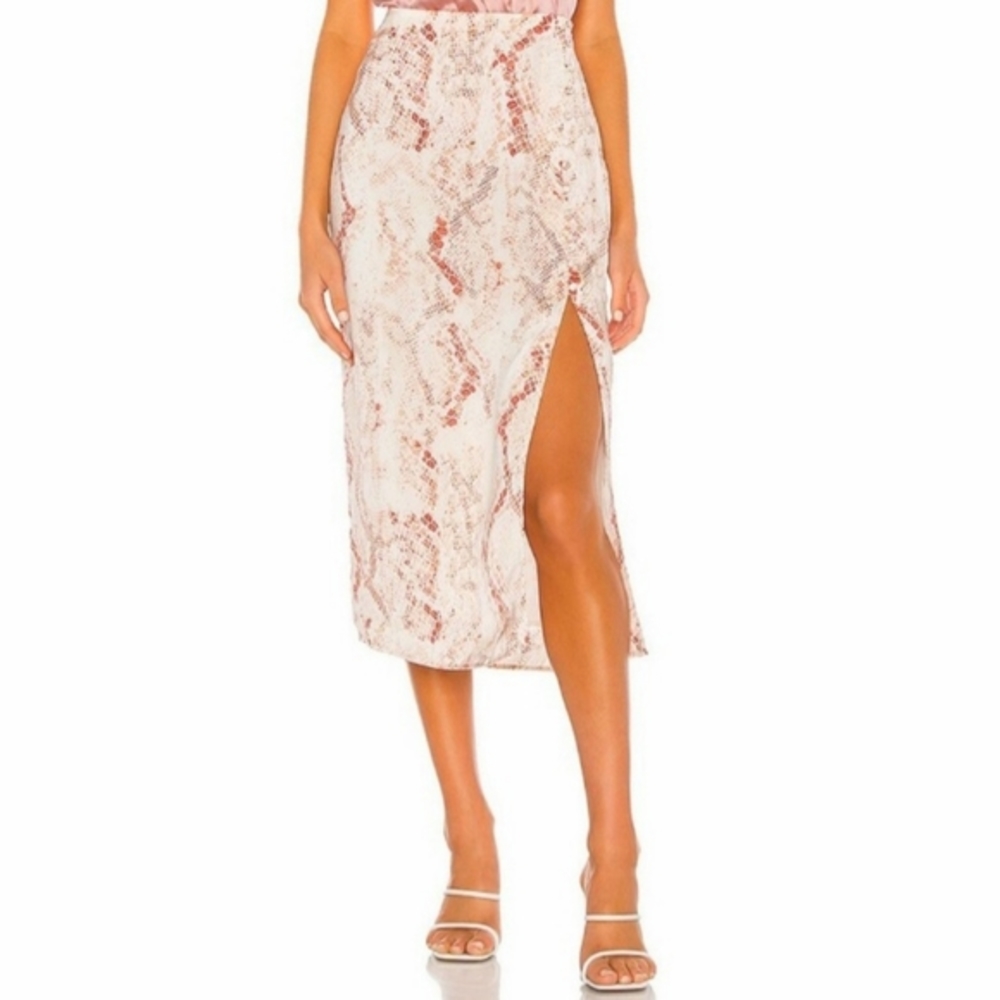 NEW Cupcakes and Cashmere Reptile Print Midi Skirt Women's Sz 8 NWT